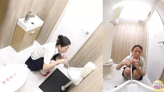 DLSL-602 04 Female student with the urge to urinate, had to peeing in males staff toilet