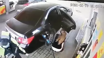 Pissing While Refueling The Car, Voyeur Collection, PissRIP