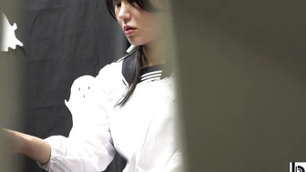 DLMB-361 05 Girls' school toilet: Dildo masturbator squirting in the bathroom