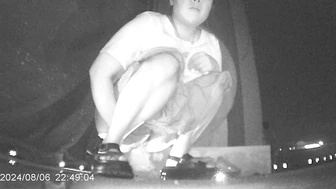Desperate Chinese girl peeing in a hidden corner of a night market with no toilet, Voyeur Collection, PissRIP