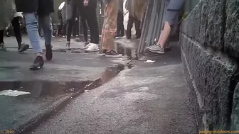 Girl pees her pants outside, Voyeur Desperation, DesperVids