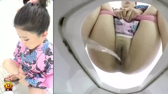 DLEE-182 03 Girls wearing yukata and peeing on toilet during summer festival, JAV Collection, PissRIP