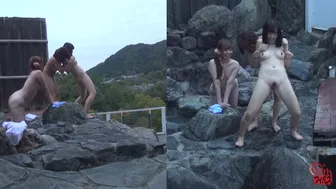 DLFF-249 02 Best girlfriends relaxing at Onsen. Friendly outdoor bath and urination, JAV Collection, PissRIP